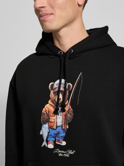 REVIEW Bluza z kapturem i kieszenią kangurką Czarny 3