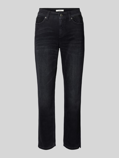 Cambio Straight leg jeans met siersteentjes, model 'PIPER' Zwart - 2