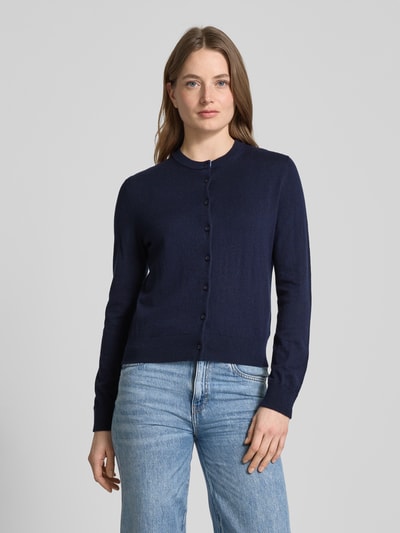 Stefanel Cardigan mit Woll-Anteil mit Rundhalsausschnitt Marine 4