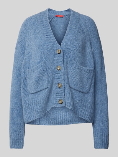 MAX&Co. Strickjacke mit V-Ausschnitt Modell 'LIGNANO' Bleu 1