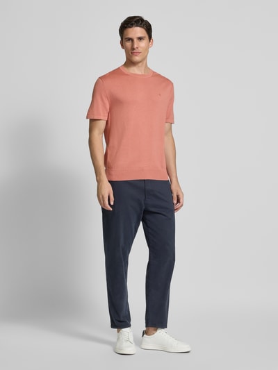 CK Calvin Klein T-Shirt mit Logo-Stitching Modell 'SUPIMA' Lachs 1