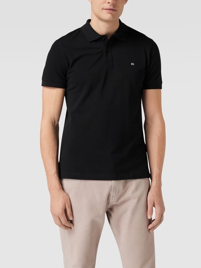 Christian Berg Men Poloshirt mit Label-Stitching Schwarz 4