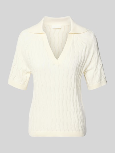 LeGer by Lena Gercke Strickshirt mit Umlegekragen und V-Ausschnitt Offwhite 2