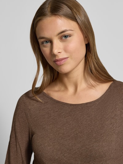 Marc O'Polo Slim Fit Langarmshirt aus reiner Baumwolle Mittelbraun 3