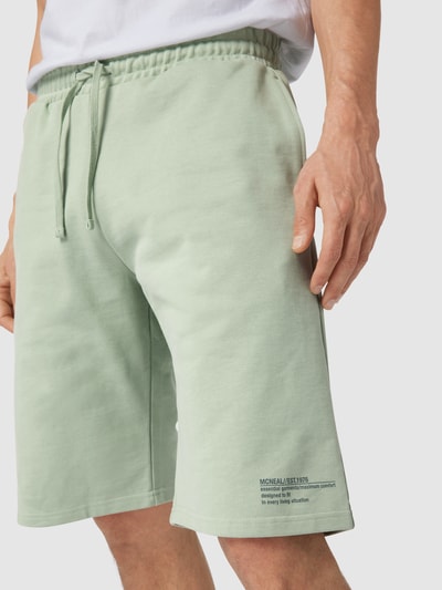 MCNEAL Sweatshorts met labelprint Lindegroen - 3