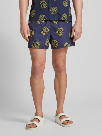 Lacoste Shorts mit Allover-Muster Dunkelblau 4