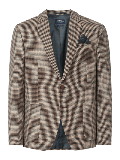 MCNEAL Slim fit colbert met pepitadessin  Beige - 1