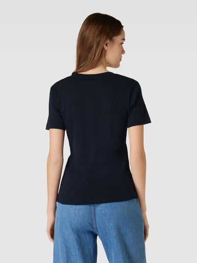 Tommy Hilfiger T-shirt z dekoltem w serek Ciemnoniebieski 5