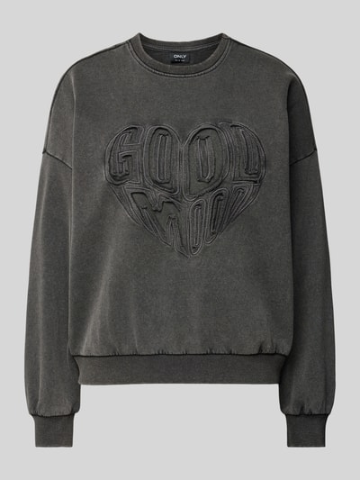 Only Sweatshirt met lange mouwen en ronde hals, model 'LINDA' Antraciet - 2