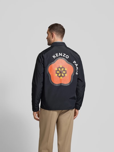 Kenzo Regular Fit Hemdjacke aus Baumwoll-Mix Black 5