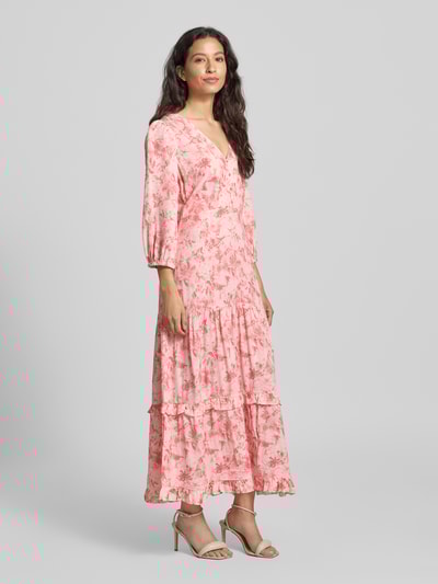 mbyM Sukienka midi z dekoltem w serek model ‘Shanaya’ Różowy 1