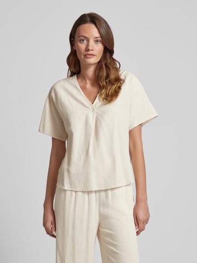 Vila Blouseshirt met V-hals, model 'PRISILLA' Beige - 4