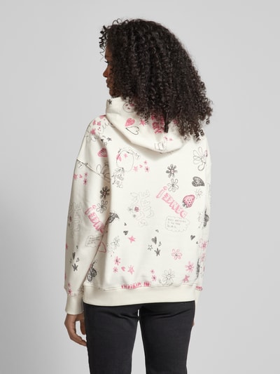 Jake*s Casual Hoodie met all-over motiefprint Offwhite - 5