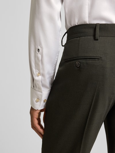 SEIDENSTICKER Slim fit zakelijk overhemd van katoen met kentkraag Zand - 3