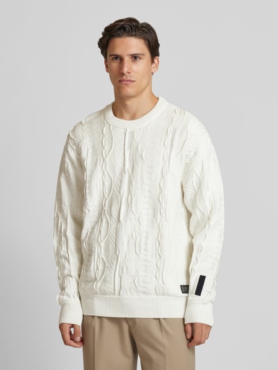 CARLO COLUCCI Gebreide pullover met labelbadge Offwhite - 4