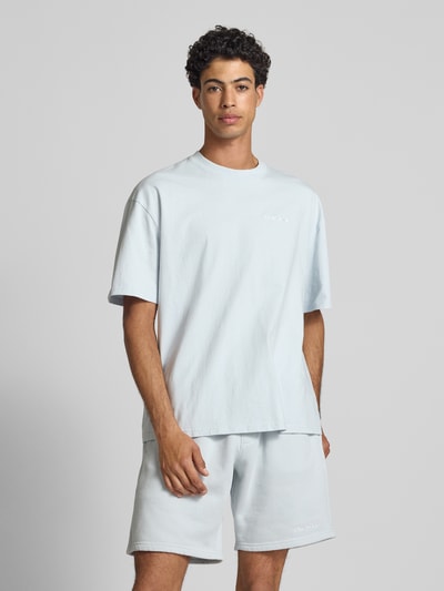 Pegador Oversized T-shirt met labelstitching Lichtblauw - 4