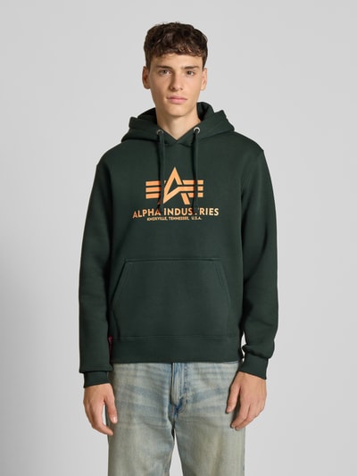 Alpha Industries Hoodie met labelprint Flessengroen - 4