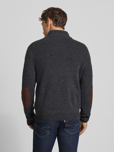 Barbour Regular fit schipperstrui van zuivere wol Antraciet - 5