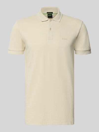 BOSS Green Regular Fit Poloshirt aus reiner Baumwolle Modell 'PIO 1' Sand 2