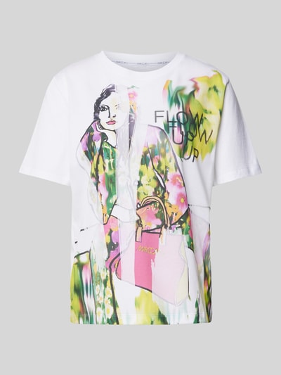 Marc Cain T-shirt met labelprint Wit - 2