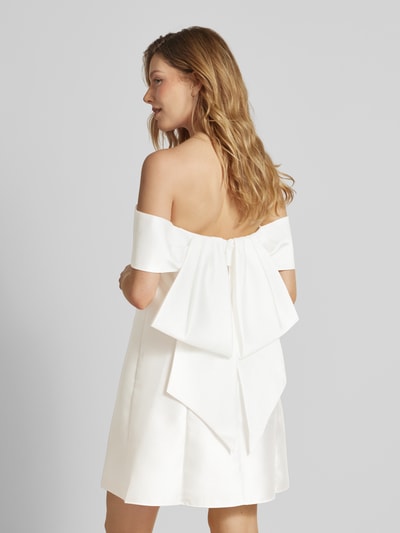 Adrianna Papell Off-Shoulder-Cocktailkleid mit Ziernähten Offwhite 5