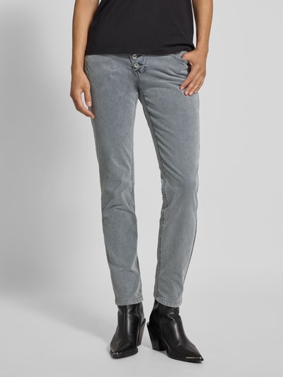 Buena Vista Spodnie sztruksowe z 5 kieszeniami i zapięciem na guzik model ‘MALIBU’ Jasnoszary 4