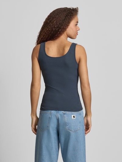 PIECES Slim Fit Tank Top aus Bio-Baumwoll-Mix Modell 'KITTE' Dunkelblau 5