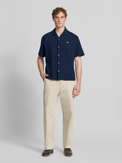 Lacoste Relaxed Fit Freizeithemd aus reiner Baumwolle Marine 1