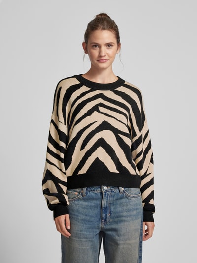 Noisy May Gebreide pullover met ronde hals, model 'CHARLOTT' Zwart - 4