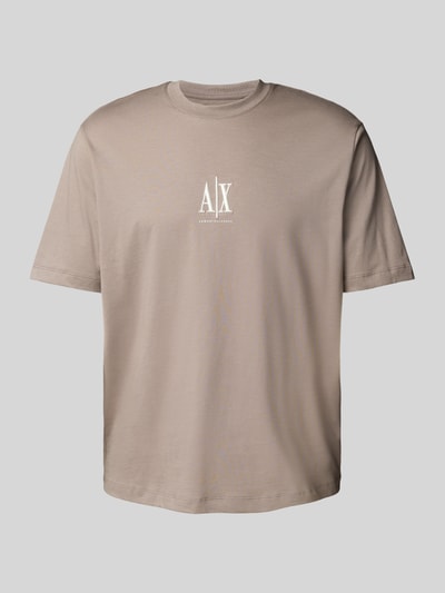 ARMANI EXCHANGE T-shirt met labelprint Taupe - 2