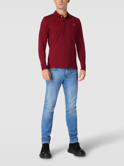 Gant Poloshirt im langärmeligen Design Bordeaux 1