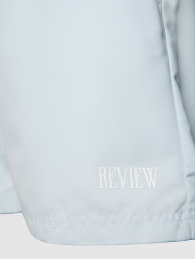 REVIEW Badehose mit Label-Detail Hellblau 2