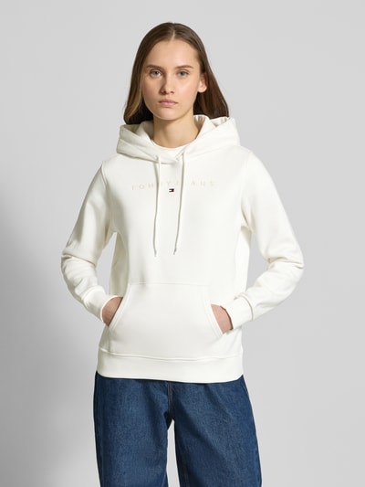 Tommy Jeans Hoodie met labelstitching Ecru - 4