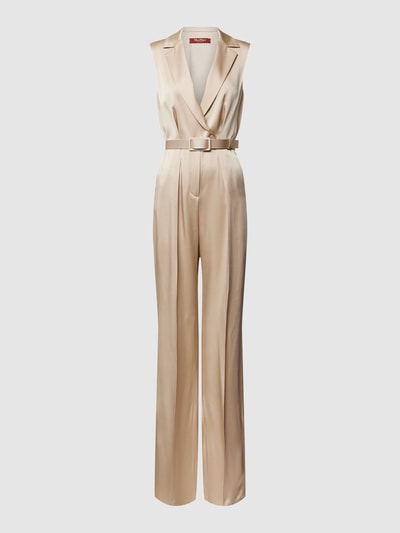 Max Mara Studio Jumpsuit mit Reverskragen Modell 'SCRIGNO' Beige 2