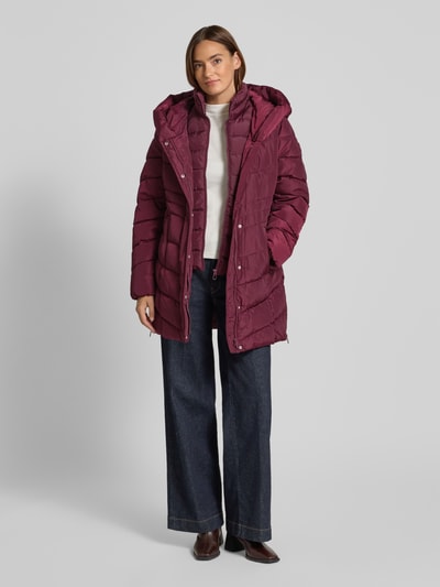 Tom Tailor Regular Fit Steppmantel mit Kapuze Bordeaux 1