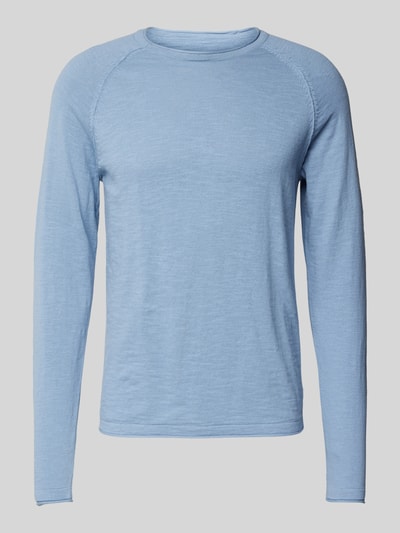 Jack & Jones Longsleeve mit geripptem Rundhalsausschnitt Modell 'BREEZE' Jeansblau 1