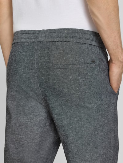 ONLY & SONS Tapered Leinenhose aus Baumwoll-Leinen-Mix Modell 'LINUS' Dunkelblau Melange 3
