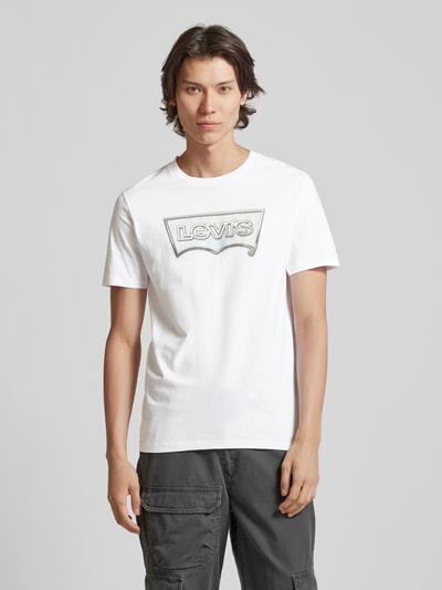 Levi's® T-shirt z nadrukiem z logo i okrągłym dekoltem Biały 4