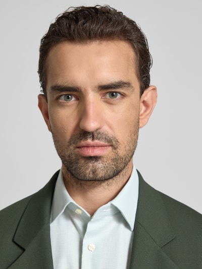 Christian Berg Men Regular Fit Business-Hemd mit Knopfleiste Hellgruen 3