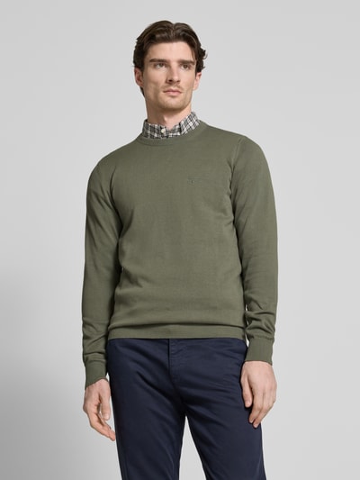 Barbour Gebreide pullover met labelstitching Lichtgroen - 4