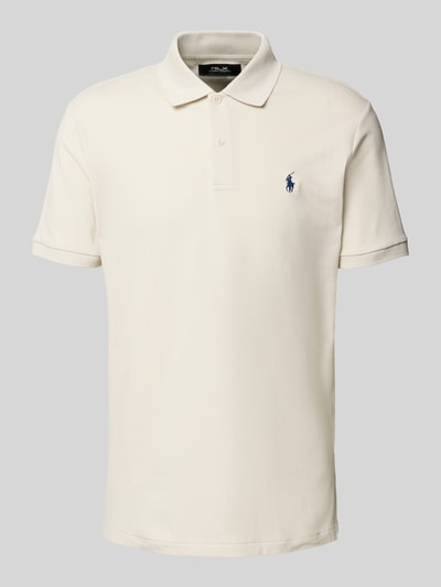 Polo Ralph Lauren Slim fit poloshirt met labelstitching Steengrijs - 2