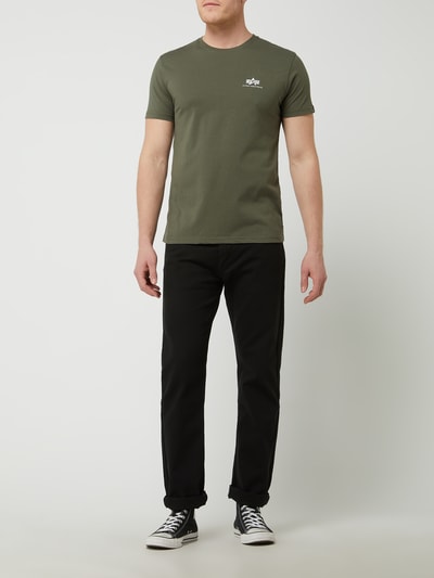 Alpha Industries T-Shirt mit Logo-Print Modell 'Basic T' Oliv 1