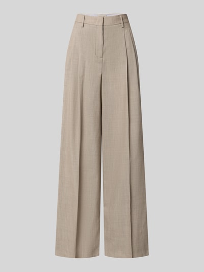 Produktfoto, beige weite Hose aus reiner Schurwolle Modell 'OVVIO' von Max Mara Weekend Max Mara, glatte Textur, natürliche Farbgebung.