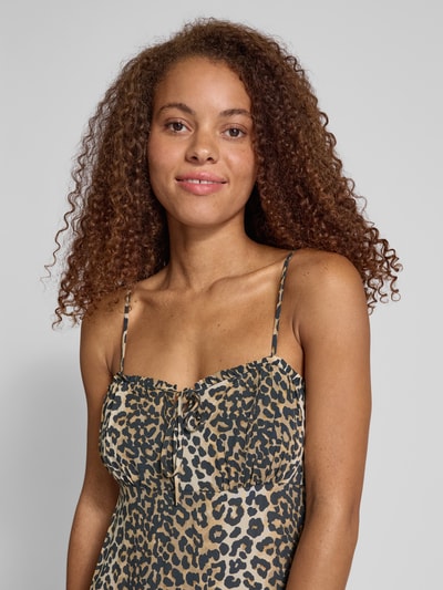 Only Soepele midi-jurk met all-over motief, model 'NOVA' Zand - 3