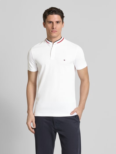Tommy Hilfiger Slim Fit Poloshirt mit Stehkragen Modell 'MAO' Weiss 4