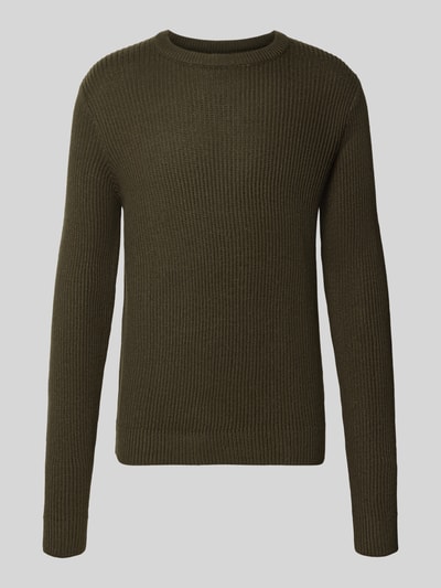 JACK & JONES Strickpullover mit Rundhalsausschnitt Modell 'PANNEL' Oliv 1