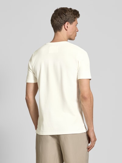 Fynch-Hatton T-shirt met logostitching Offwhite - 5