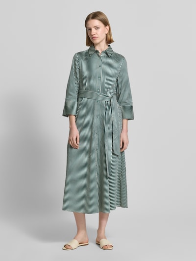Christian Berg Woman Midikleid mit Hemdblusenkragen Dunkelgruen 4