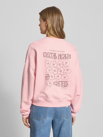 OH APRIL Bluza o kroju oversized z prążkowanymi wykończeniami Różowy 5