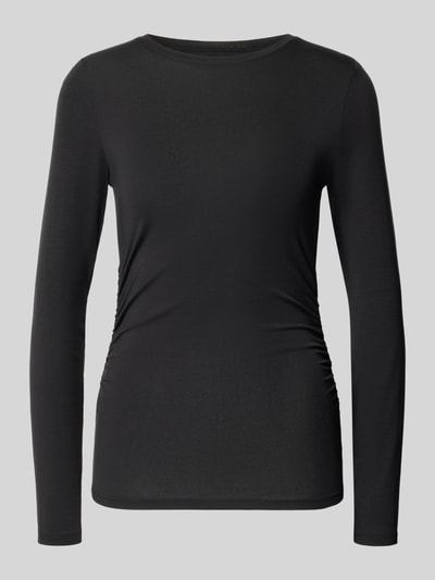 Produktfoto, czarna bluzka z długim rękawem model 'AVA' z mieszanki lyocellu, gładka tekstura, VERO MODA